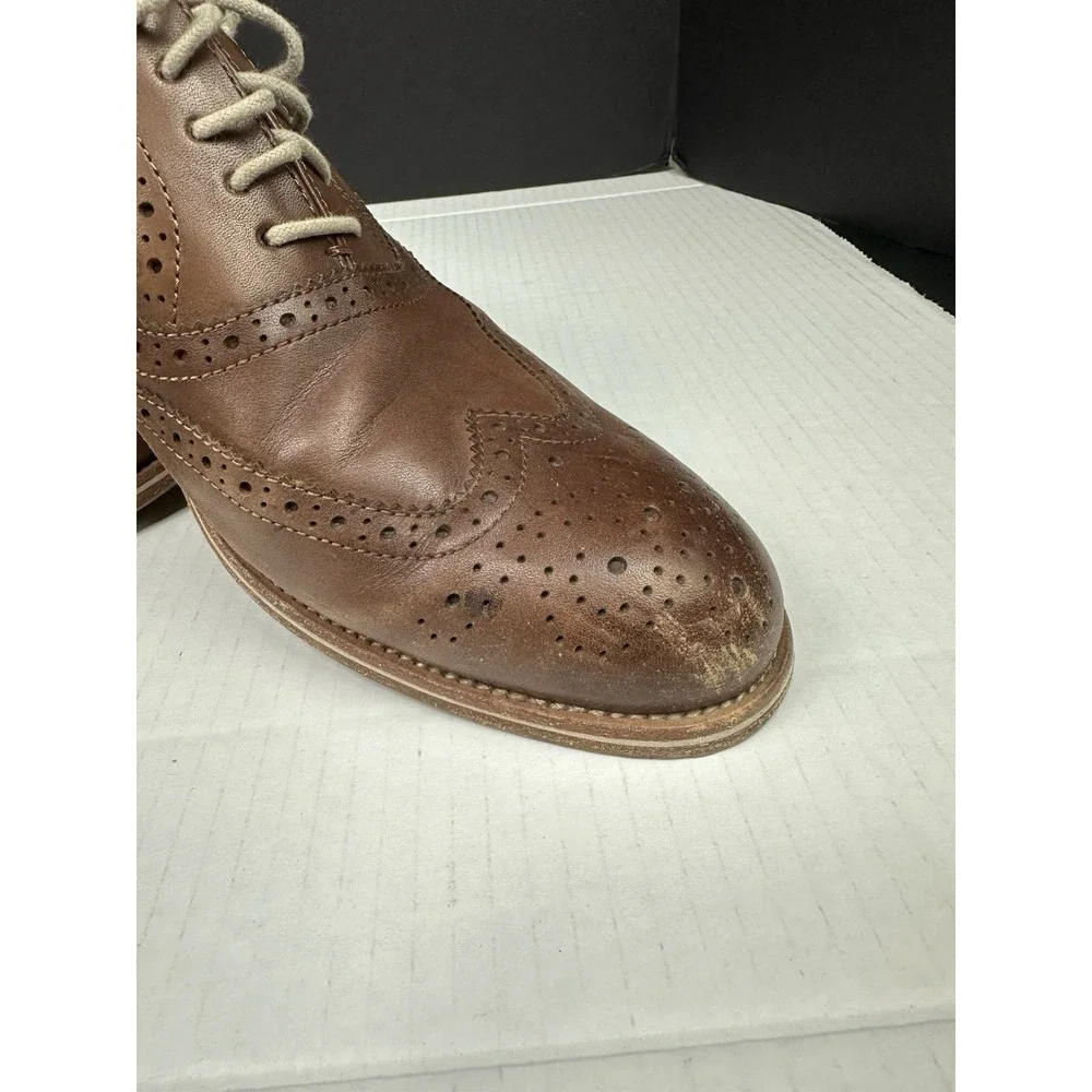 Warfield & Grand Men's Sz 9 Wing Tip Oxfords Roy 63606 Brown Dress See Pics
